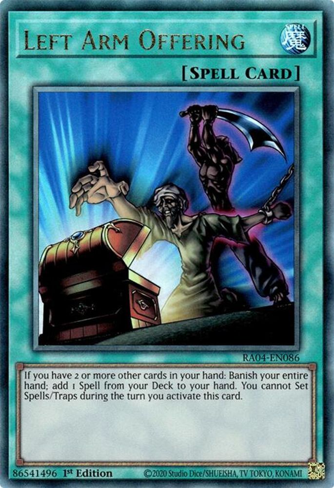 [ULTIMATE RARE] Left Arm Offering (PUR) - (RA04-EN086) - 1st Edition