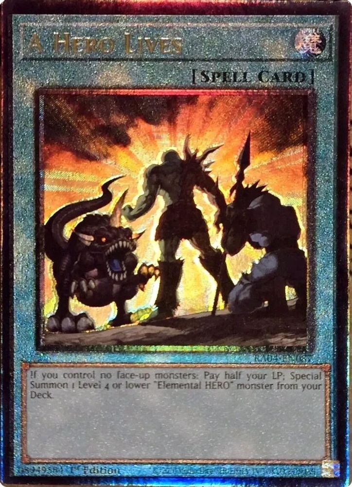 [ULTIMATE RARE] A Hero Lives (PUR) - (RA04-EN087) - 1st Edition