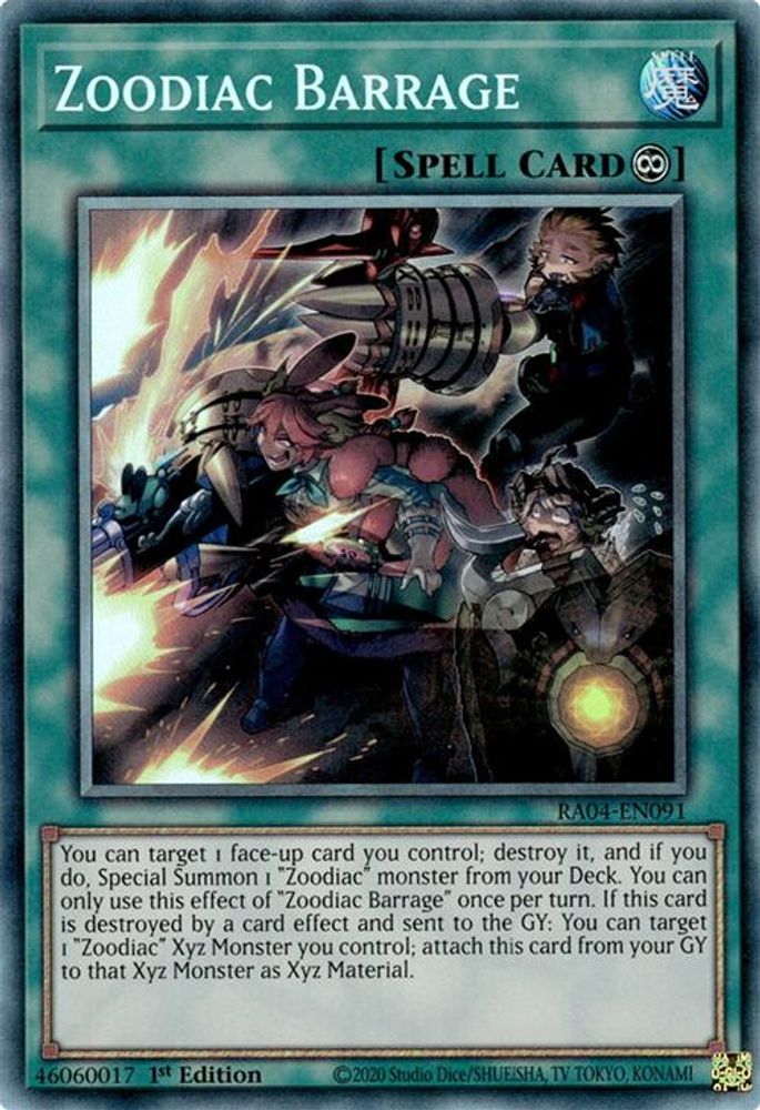 [COLLECTOR RARE] Zoodiac Barrage (PCR) - (RA04-EN091) - 1st Edition