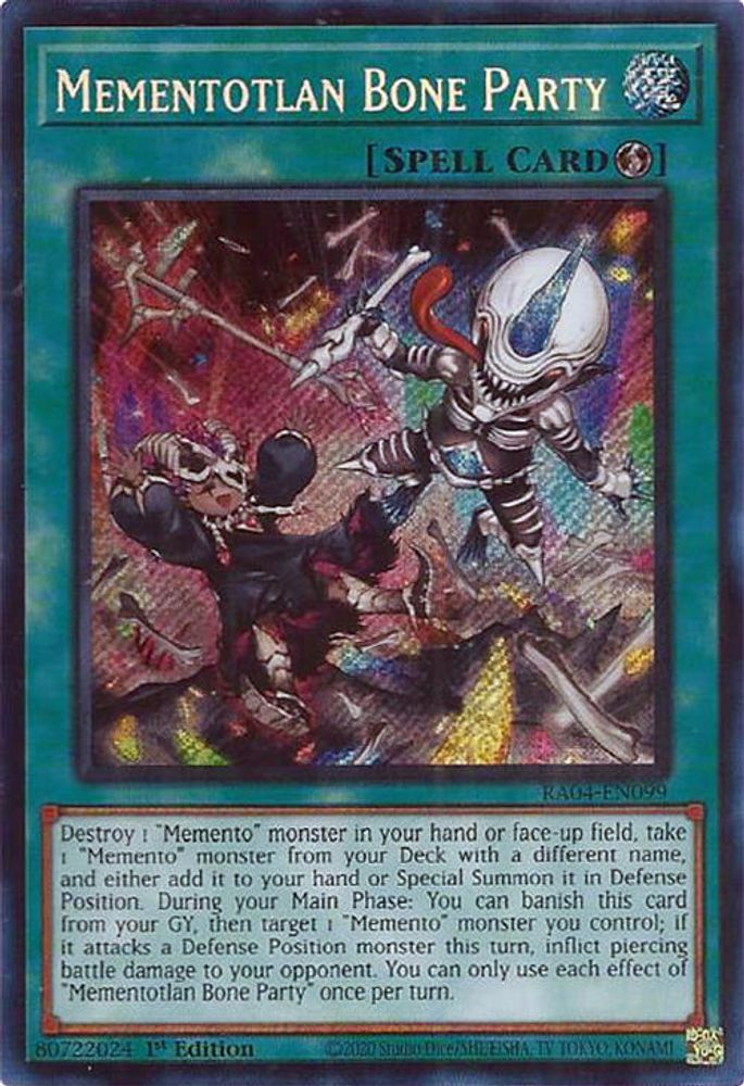 [SECRET RARE] Mementotlan Bone Party (Secret Rare) - (RA04-EN099) - 1st Edition