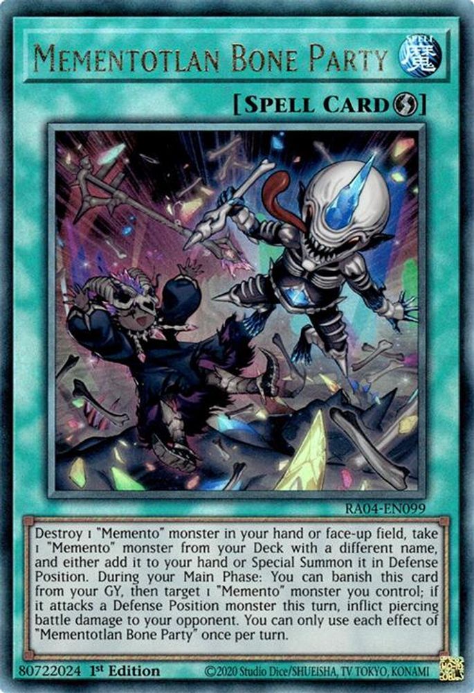 [ULTIMATE RARE] Mementotlan Bone Party (PUR) - (RA04-EN099) - 1st Edition