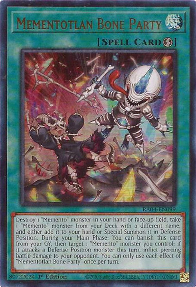 [ULTRA RARE] Mementotlan Bone Party (UR) - (RA04-EN099) - 1st Edition