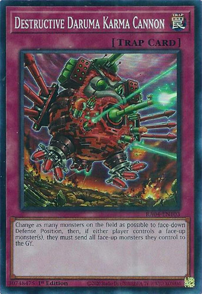 [SUPER RARE] Destructive Daruma Karma Cannon - (RA04-EN103) - 1st Edition