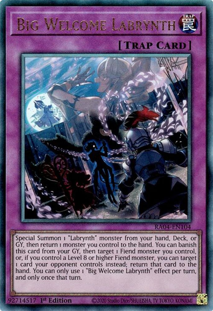 [ULTIMATE RARE] Big Welcome Labrynth (PUR) - (RA04-EN104) - 1st Edition