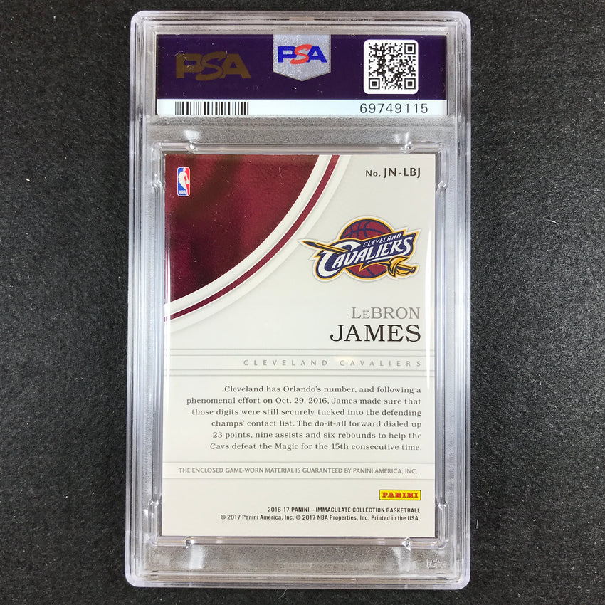 2016-17 Immaculate Lebron James Prime Jersey Number Patch 4/23 PSA 8