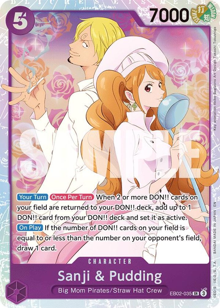 Sanji & Pudding (EB02-035) Super Rare - One Piece Extra Booster: Anime 25th Collection