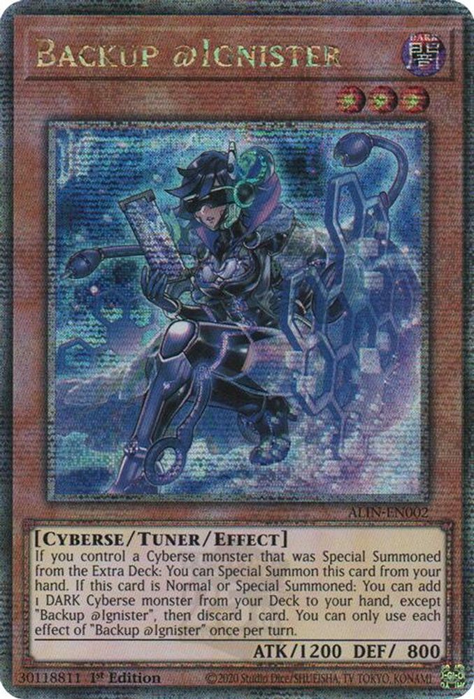 [QUARTER CENTURY SECRET RARE] Backup @Ignister (Quarter Century Secret Rare) - (ALIN-EN002) - 1st Edition