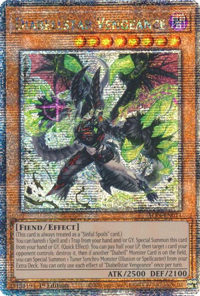 [QUARTER CENTURY SECRET RARE] Diabellstar Vengeance (Quarter Century Secret Rare) - (ALIN-EN011) - 1st Edition