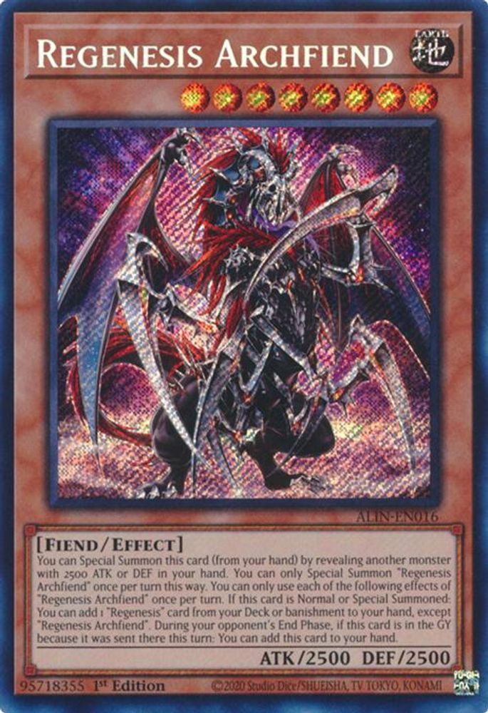 Regenesis Archfiend - (ALIN-EN016) - Secret Rare 1st Edition