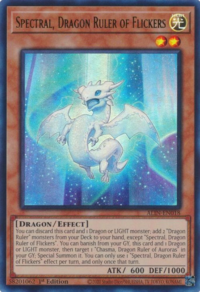 Spectral, Dragon Ruler of Flickers - (ALIN-EN018) - Ultra Rare 1st Edition