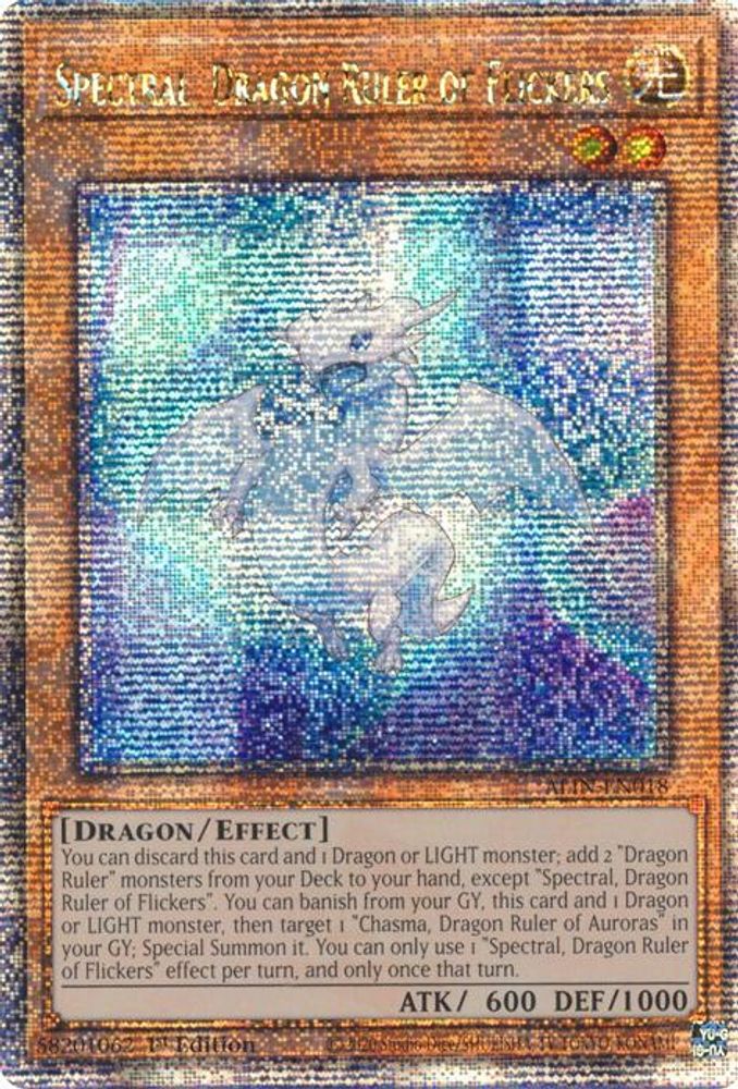 [QUARTER CENTURY SECRET RARE] Spectral, Dragon Ruler of Flickers (Quarter Century Secret Rare) - (ALIN-EN018) - 1st Edition