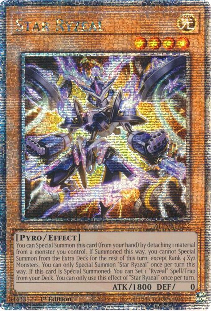 [QUARTER CENTURY SECRET RARE] Star Ryzeal (Quarter Century Secret Rare) - (ALIN-EN022) - 1st Edition