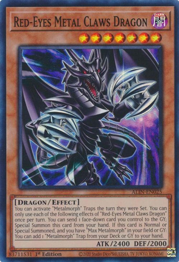 Red-Eyes Metal Claws Dragon - (ALIN-EN025) - Super Rare 1st Edition