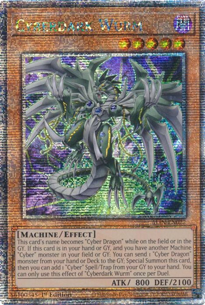 [QUARTER CENTURY SECRET RARE] Cyberdark Wurm (Quarter Century Secret Rare) - (ALIN-EN027) - 1st Edition