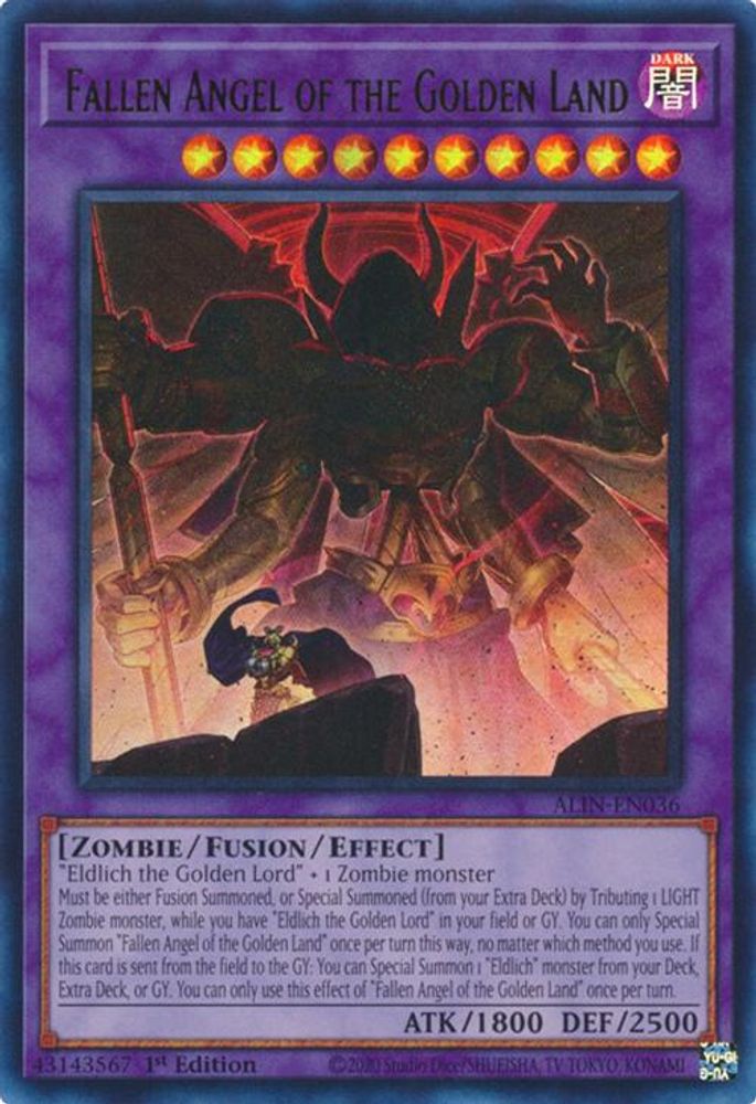Fallen Angel of the Golden Land - (ALIN-EN036) - Ultra Rare 1st Edition