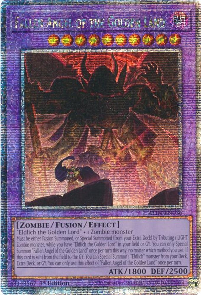 [QUARTER CENTURY SECRET RARE] Fallen Angel of the Golden Land (Quarter Century Secret Rare) - (ALIN-EN036) - 1st Edition