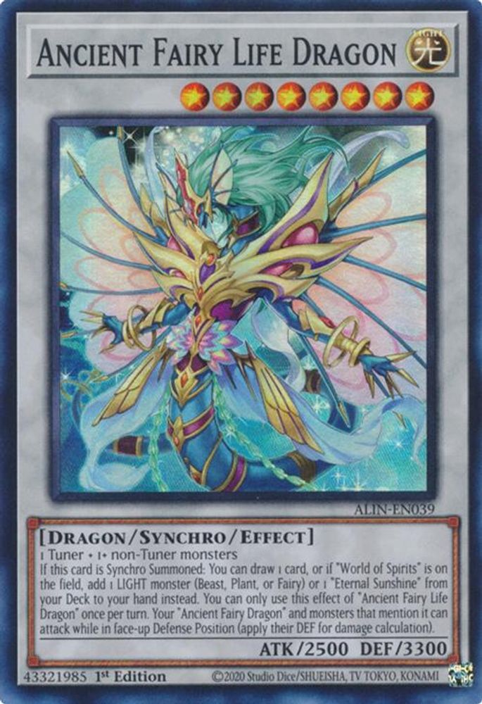 Ancient Fairy Life Dragon - (ALIN-EN039) - Super Rare 1st Edition