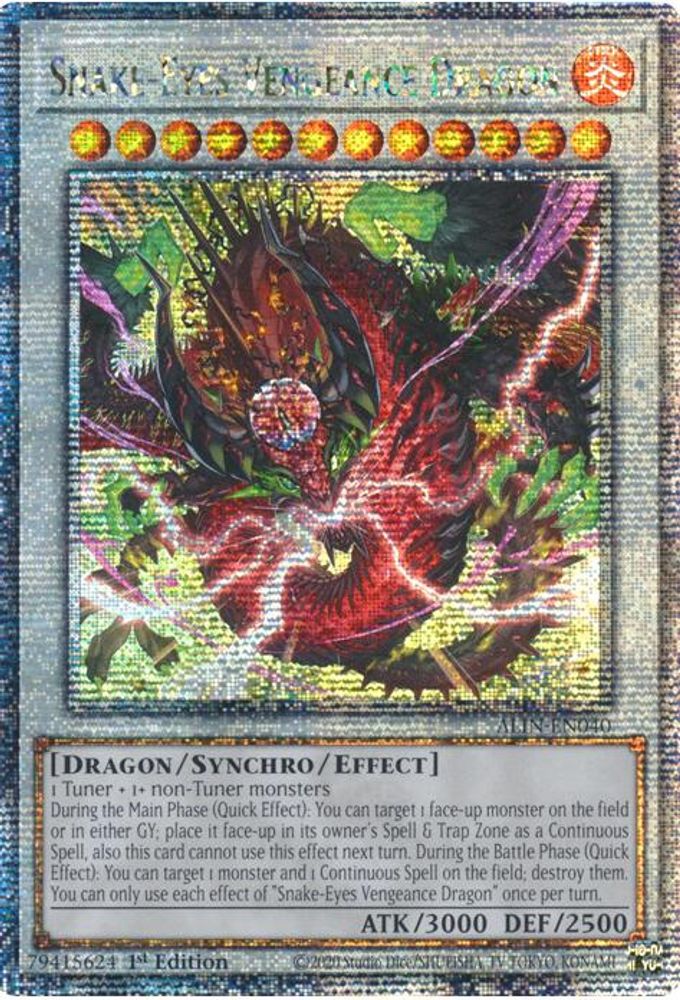 [QUARTER CENTURY SECRET RARE] Snake-Eyes Vengeance Dragon (Quarter Century Secret Rare) - (ALIN-EN040) - 1st Edition