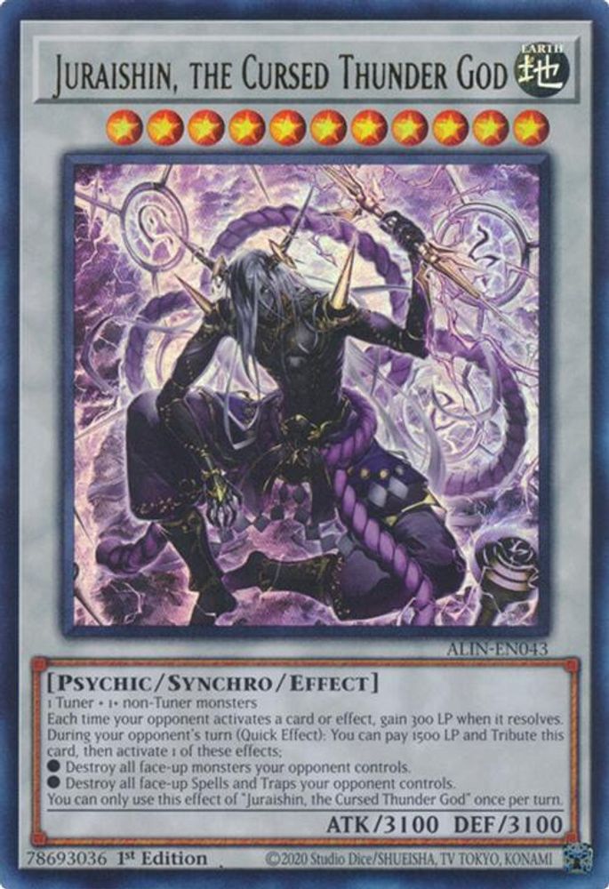 Juraishin, the Cursed Thunder God - (ALIN-EN043) - Ultra Rare 1st Edition