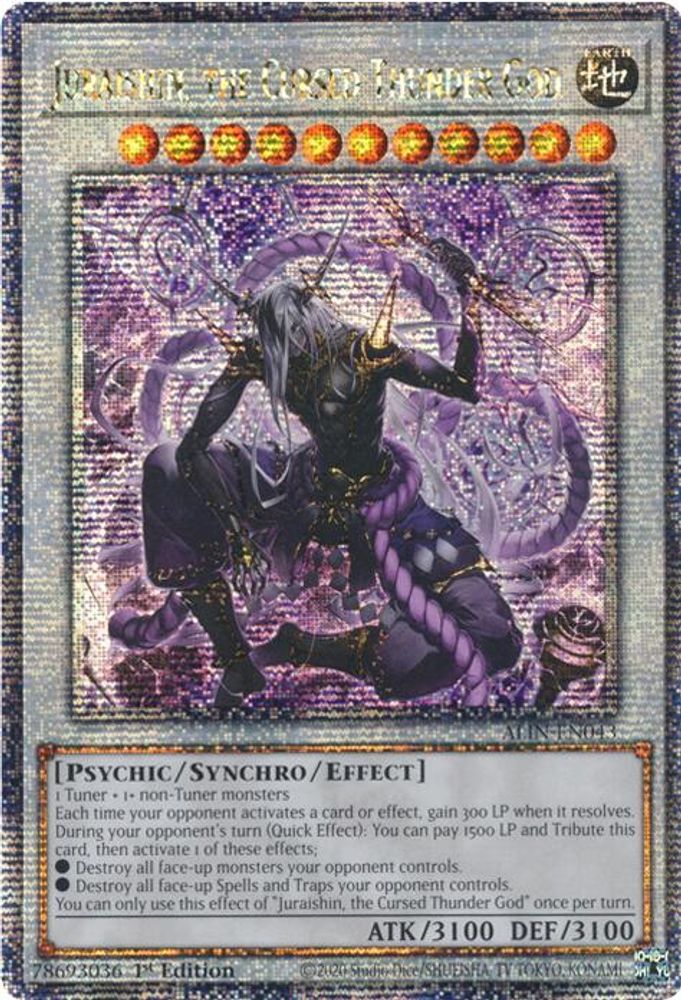 [QUARTER CENTURY SECRET RARE] Juraishin, the Cursed Thunder God (Quarter Century Secret Rare) - (ALIN-EN043) - 1st Edition
