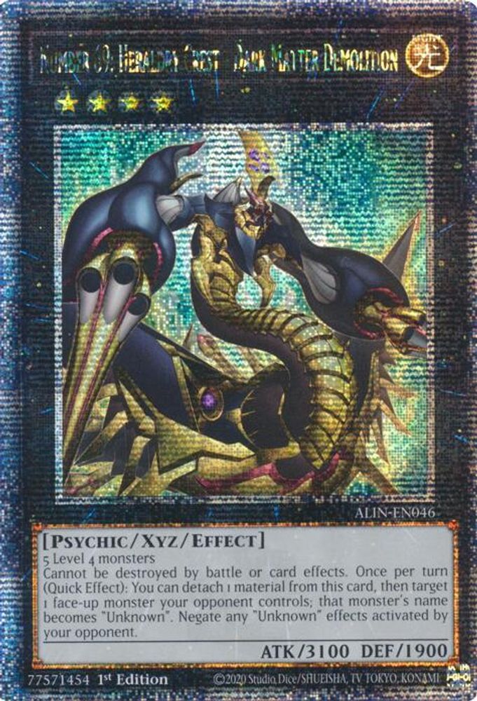 [QUARTER CENTURY SECRET RARE] Number 69: Heraldry Crest - Dark Matter Demolition (Quarter Century Secret Rare) - (ALIN-EN046) - 1st Edition