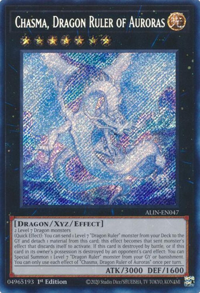 Chasma, Dragon Ruler of Auroras - (ALIN-EN047) - Secret Rare 1st Edition