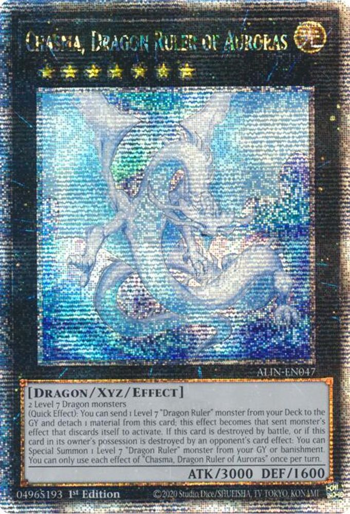 [QUARTER CENTURY SECRET RARE] Chasma, Dragon Ruler of Auroras (Quarter Century Secret Rare) - (ALIN-EN047) - 1st Edition