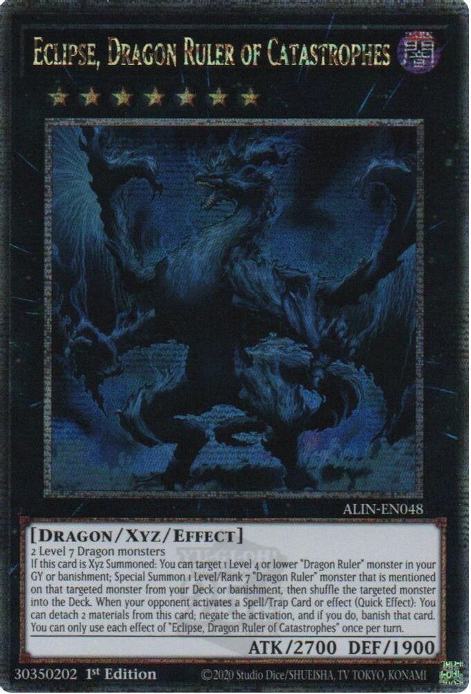 [QUARTER CENTURY SECRET RARE] Eclipse, Dragon Ruler of Catastrophes (Quarter Century Secret Rare) - (ALIN-EN048) - 1st Edition