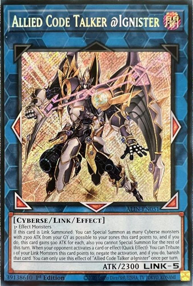 Allied Code Talker @Ignister - (ALIN-EN051) - Secret Rare 1st Edition