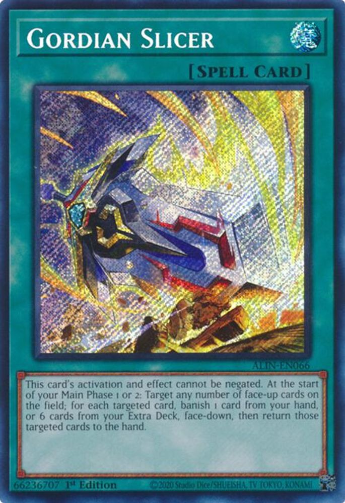 Gordian Slicer - (ALIN-EN066) - Secret Rare 1st Edition