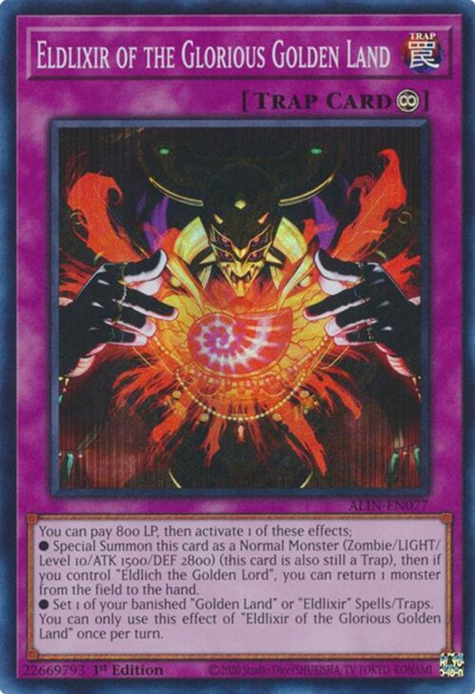 Eldlixir of the Glorious Golden Land - (ALIN-EN077) - Super Rare 1st Edition