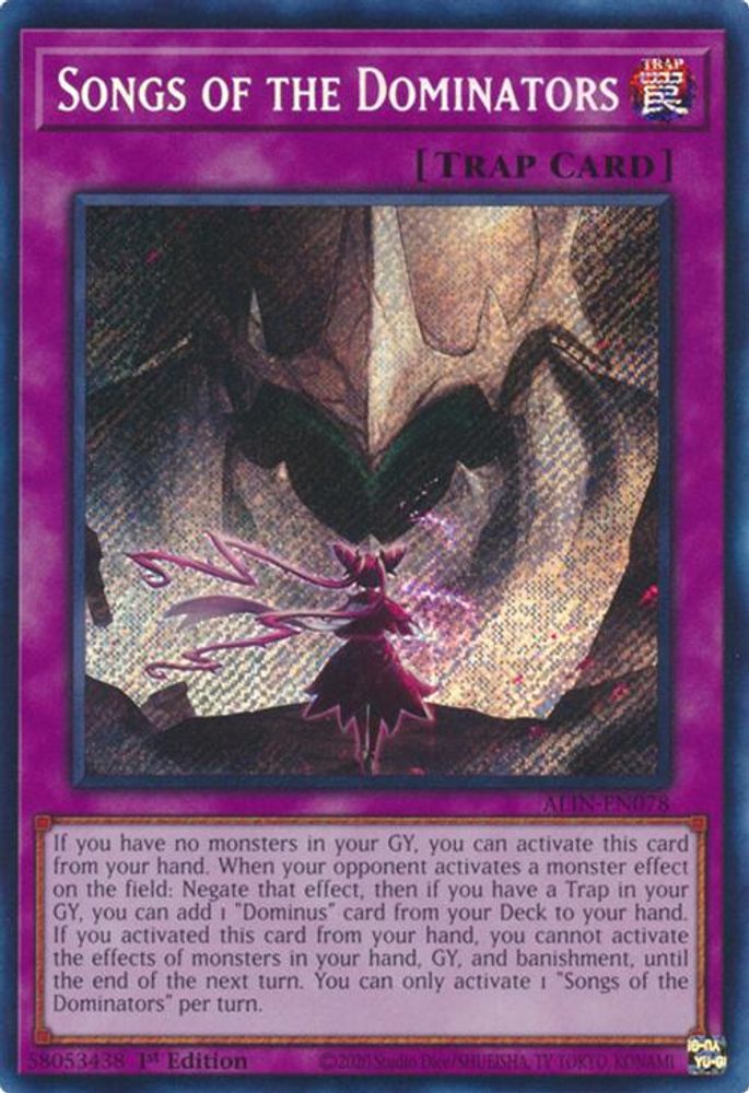 Songs of the Dominators - (ALIN-EN078) - Secret Rare 1st Edition