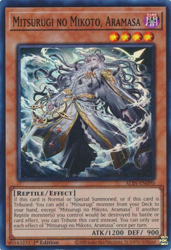 Mitsurugi no Mikoto, Aramasa - (ALIN-EN090) - Super Rare 1st Edition