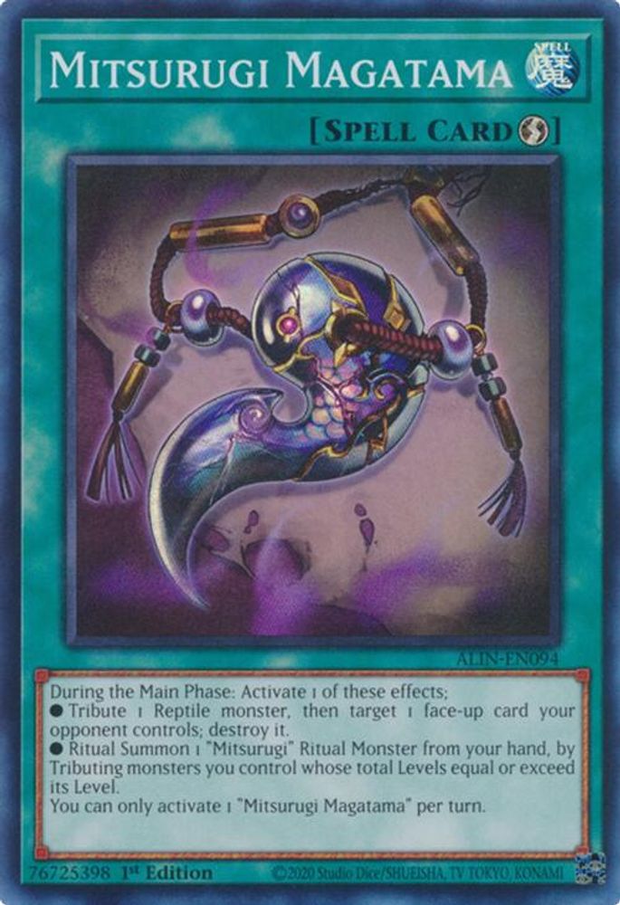 Mitsurugi Magatama - (ALIN-EN094) - Super Rare 1st Edition