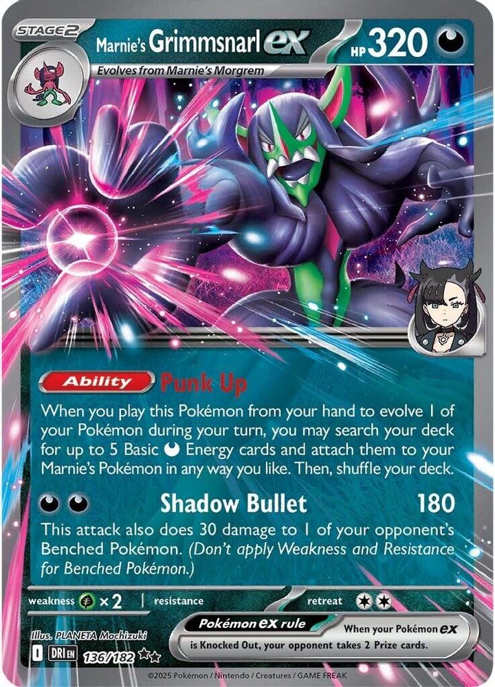 Marnie's Grimmsnarl ex - [  136/182 ] - Double Rare - Pokemon SV10 Destined Rivals