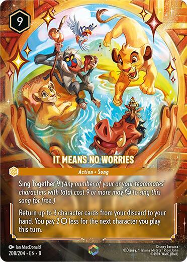 ENCHANTED It Means No Worries - 208/204 - Enchanted - Lorcana Reign Of Jafar