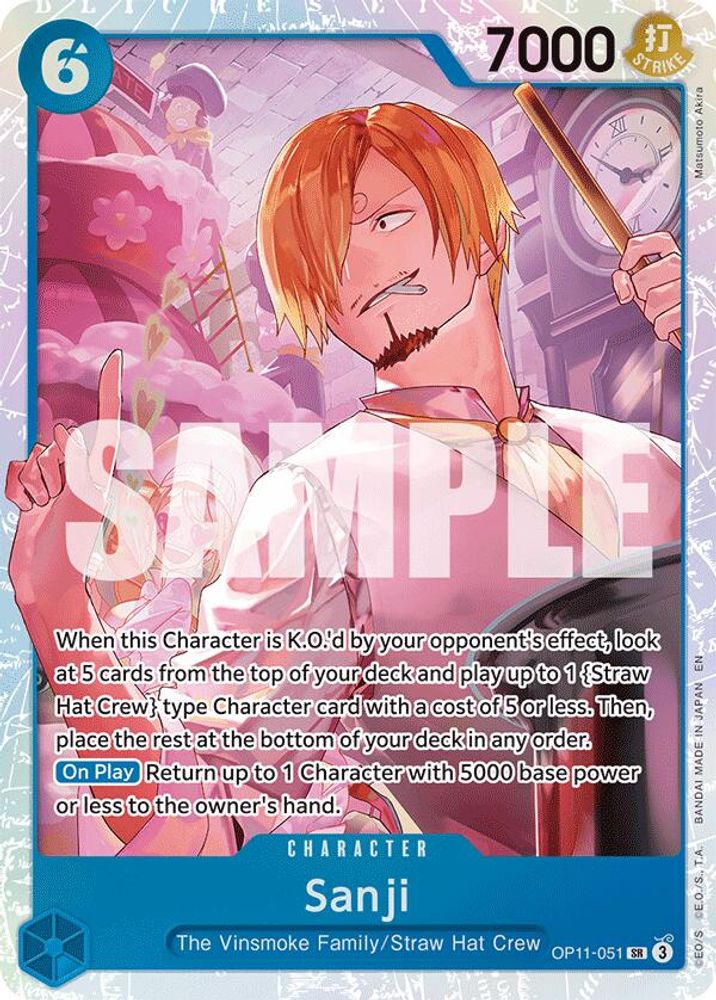 Sanji (OP11-051) Super Rare - One Piece A Fist of Divine Speed