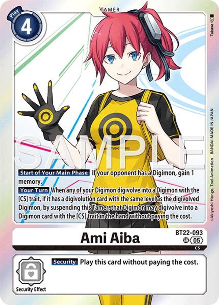 Ami Aiba (BT22-093) Super Rare - Digimon Cyber Eden