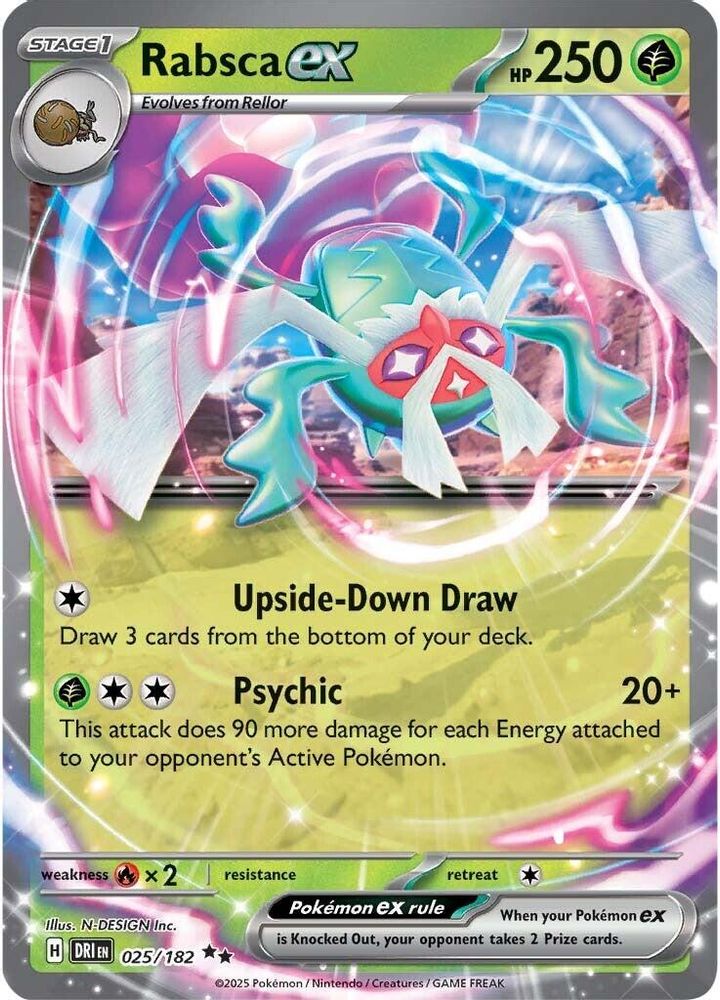 Rabsca ex - [  025/182 ] - Double Rare - Pokemon SV10 Destined Rivals