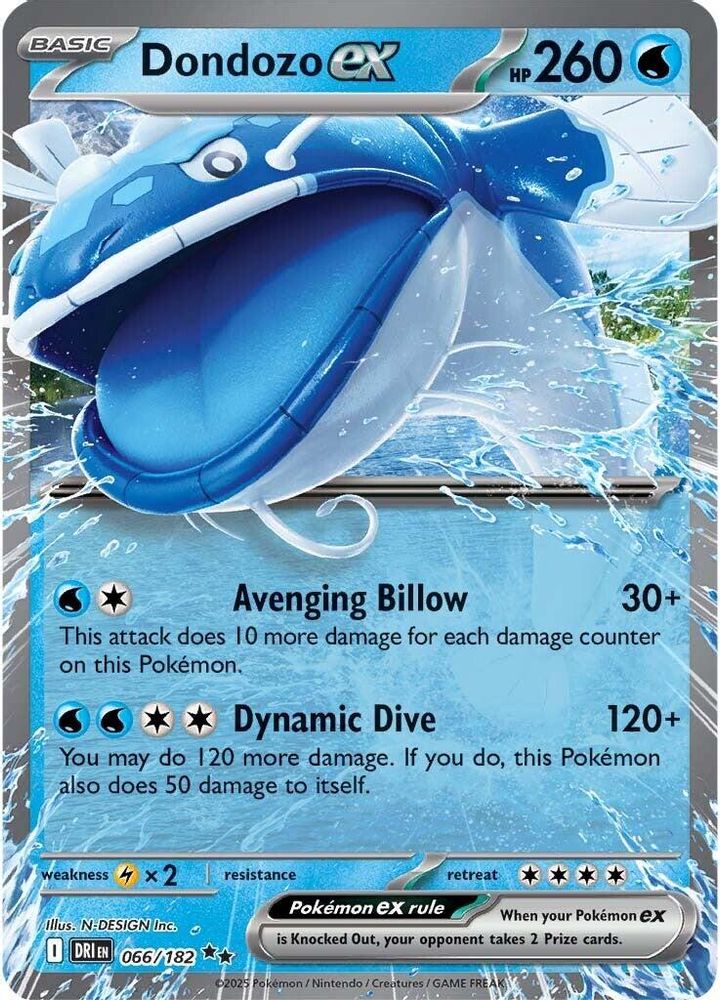 Dondozo ex - [  066/182 ] - Double Rare - Pokemon SV10 Destined Rivals