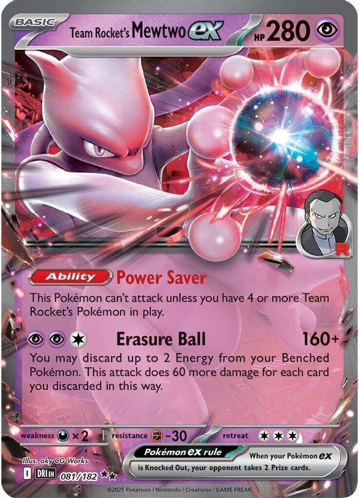 Team Rocket's Mewtwo ex - [  081/182 ] - Double Rare - Pokemon SV10 Destined Rivals