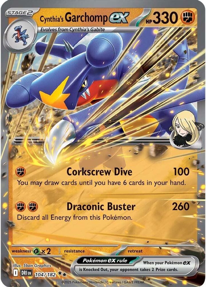 Cynthia's Garchomp ex - [  104/182 ] - Double Rare - Pokemon SV10 Destined Rivals