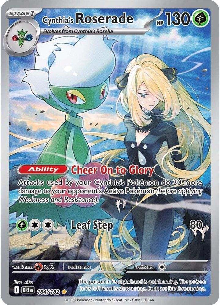 Cynthia's Roserade - [  184/182 ] - Illustration Rare - Pokemon SV10 Destined Rivals