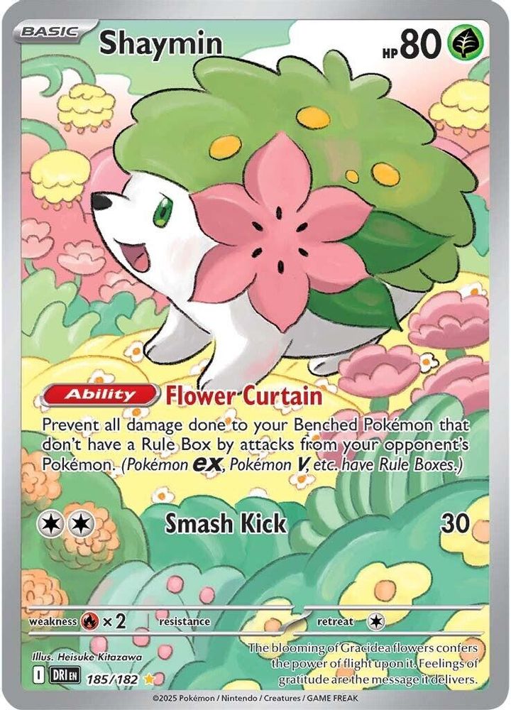Shaymin - [  185/182 ] - Illustration Rare - Pokemon SV10 Destined Rivals
