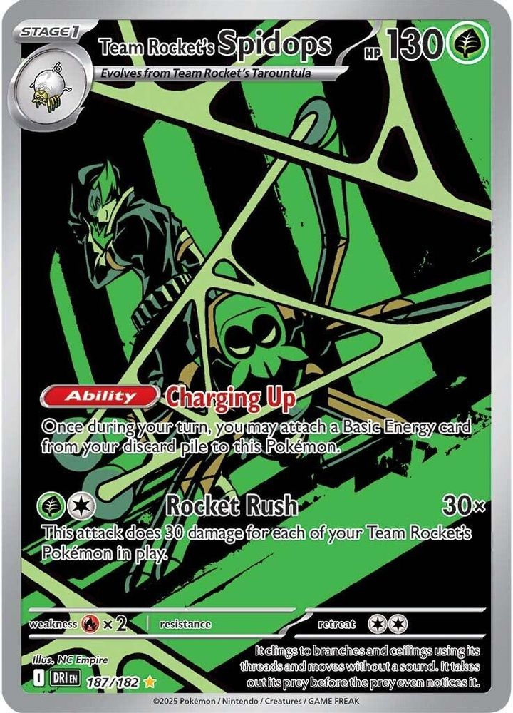 Team Rocket's Spidops - [  187/182 ] - Illustration Rare - Pokemon SV10 Destined Rivals