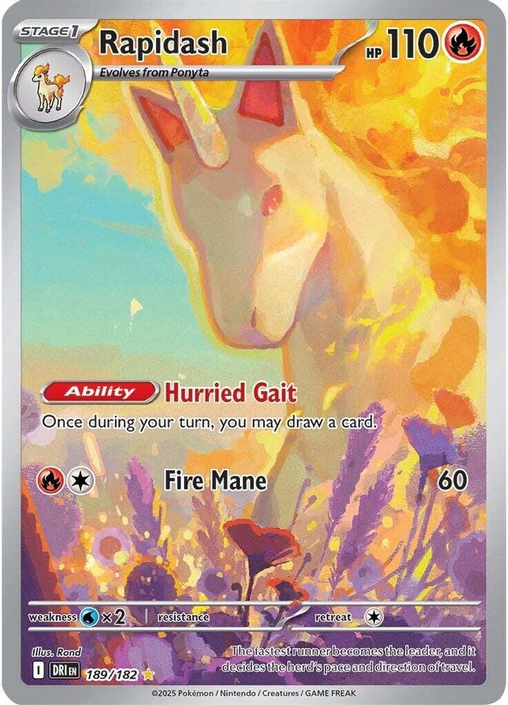 Rapidash - [  189/182 ] - Illustration Rare - Pokemon SV10 Destined Rivals