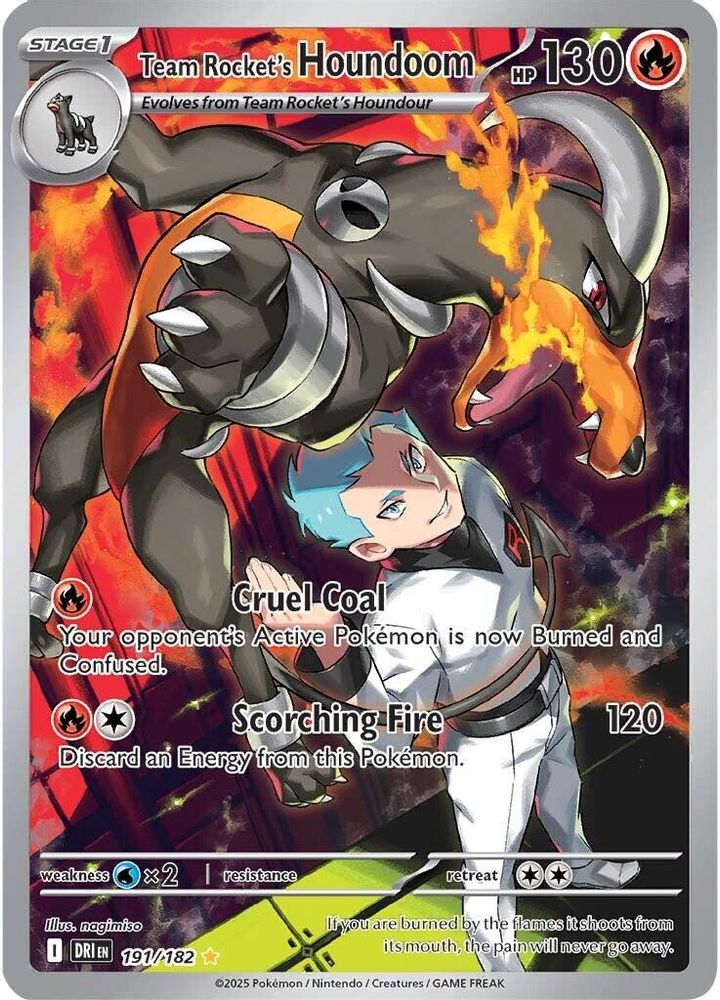 Team Rocket's Houndoom - [  191/182 ] - Illustration Rare - Pokemon SV10 Destined Rivals