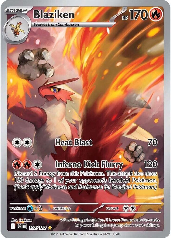 Blaziken - [  192/182 ] - Illustration Rare - Pokemon SV10 Destined Rivals