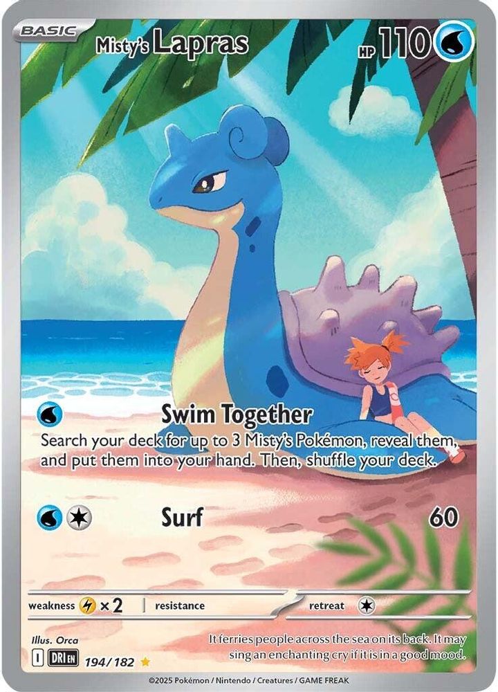 Misty's Lapras - [  194/182 ] - Illustration Rare - Pokemon SV10 Destined Rivals
