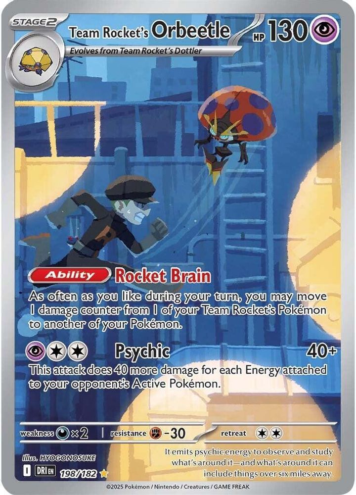 Team Rocket's Orbeetle - [  198/182 ] - Illustration Rare - Pokemon SV10 Destined Rivals